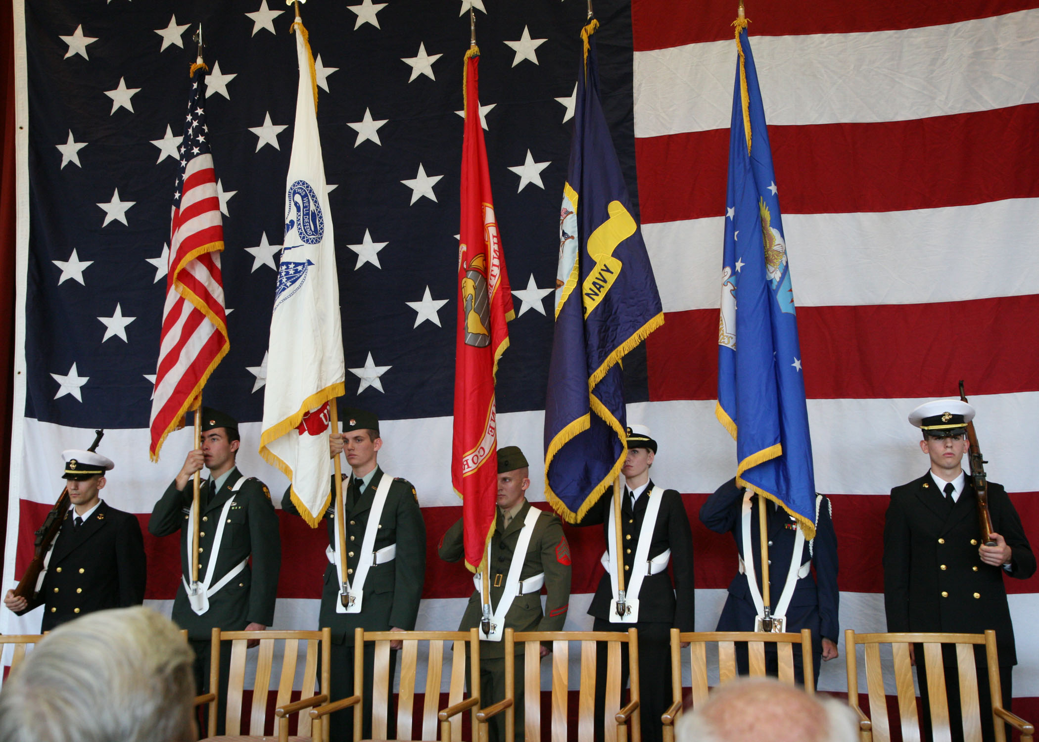 Color guard at the 2010 Veterans Day commemoration ceremony.