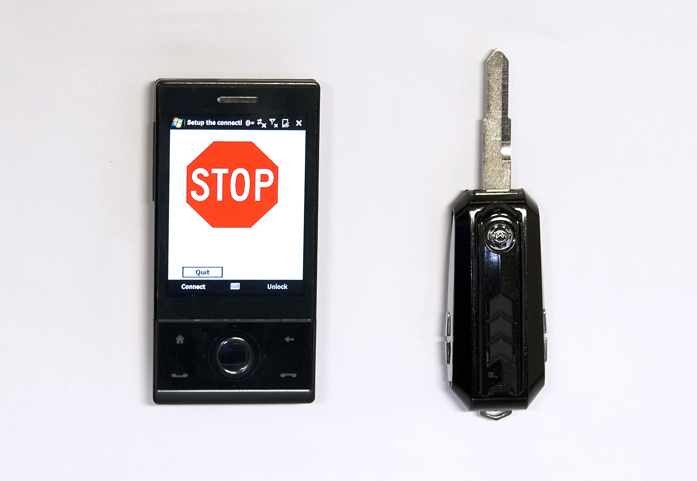 University of Utah engineers have invented a wireless car key device (sample shown at right) to stop teenage motorists from talking on their cell phone or sending text messages while driving. Each driver of a car would have a separate key device. When the key is extended from the device, it sends a signal to the teenage driver's phone, putting the phone in "driving mode" so it cannot be used to talk or send texts. The phone displays a stop sign while in driving mode. The University has licensed the Key2SafeDribving technology to a private company, which hopes to have the device on the market within six months, possibly through cell phone plan providers.