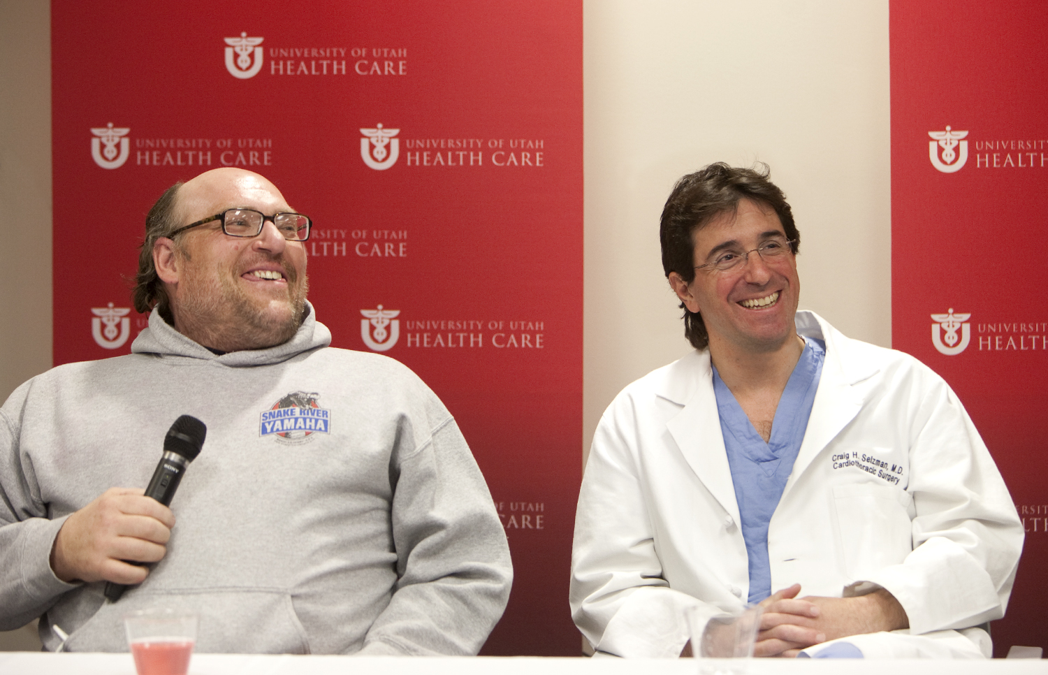 Douglas Wiley from Kuna, Idaho and Dr. Craig Selzman a cardiothoracic surgeon with University of Utah Health Care.